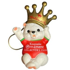 Vintage Hallmark‎ Keepsake Ornament Collectors Club Mini 1990 Crown Prince Teddy